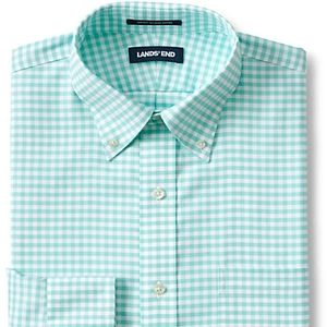 EUC green gingham tailored fit dress shirt